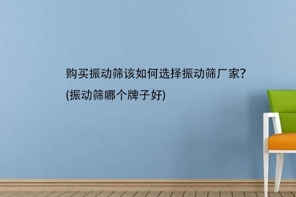購買振動篩該如何選擇振動篩廠家？(振動篩哪個牌子好)